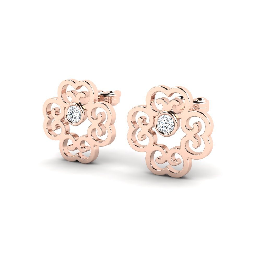 Or Rose 750 Boucle d'oreille femme Tocre