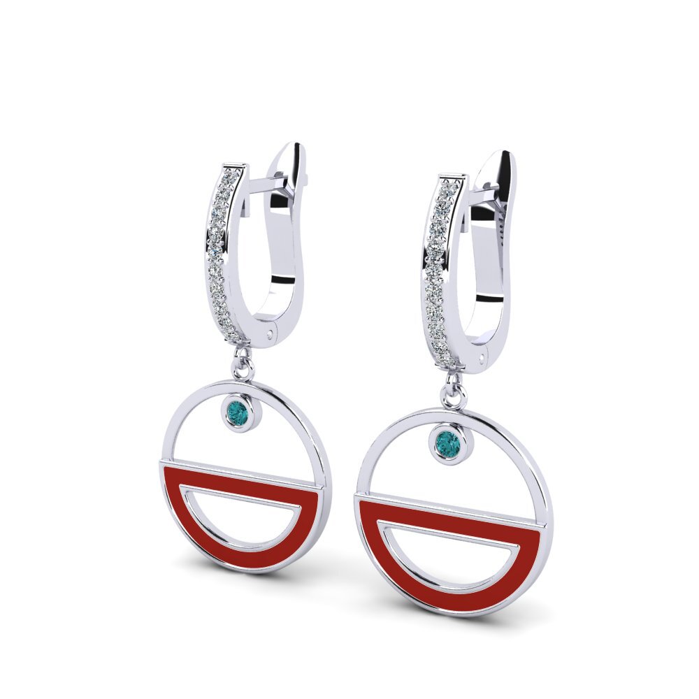 Diamante Azul Pendiente de mujer Toddayn