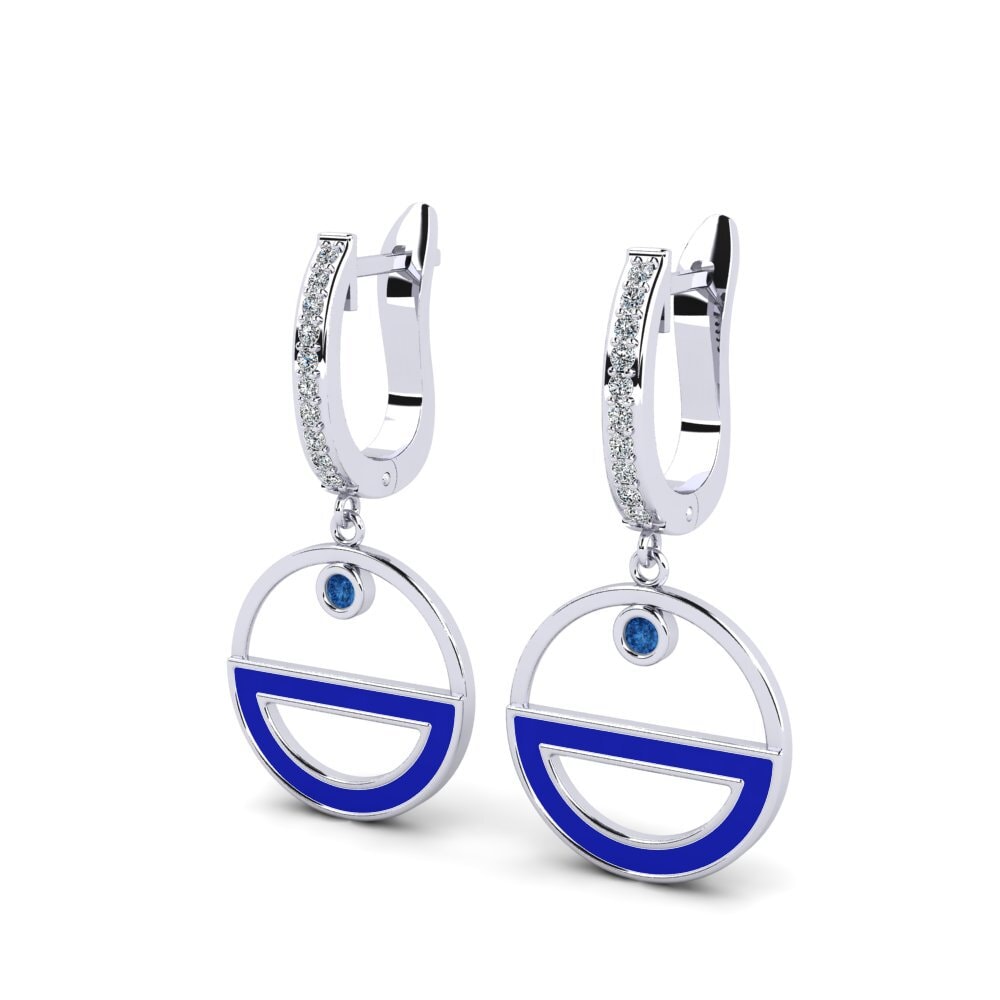 Zircone Blu Scuro Orecchino da donna Toddayn