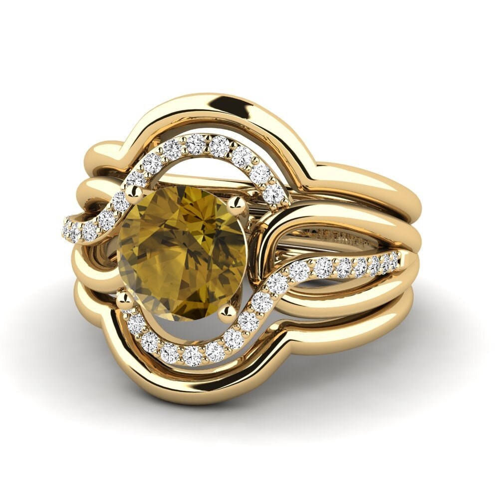 Circón Marrón Anillo Tododo SET
