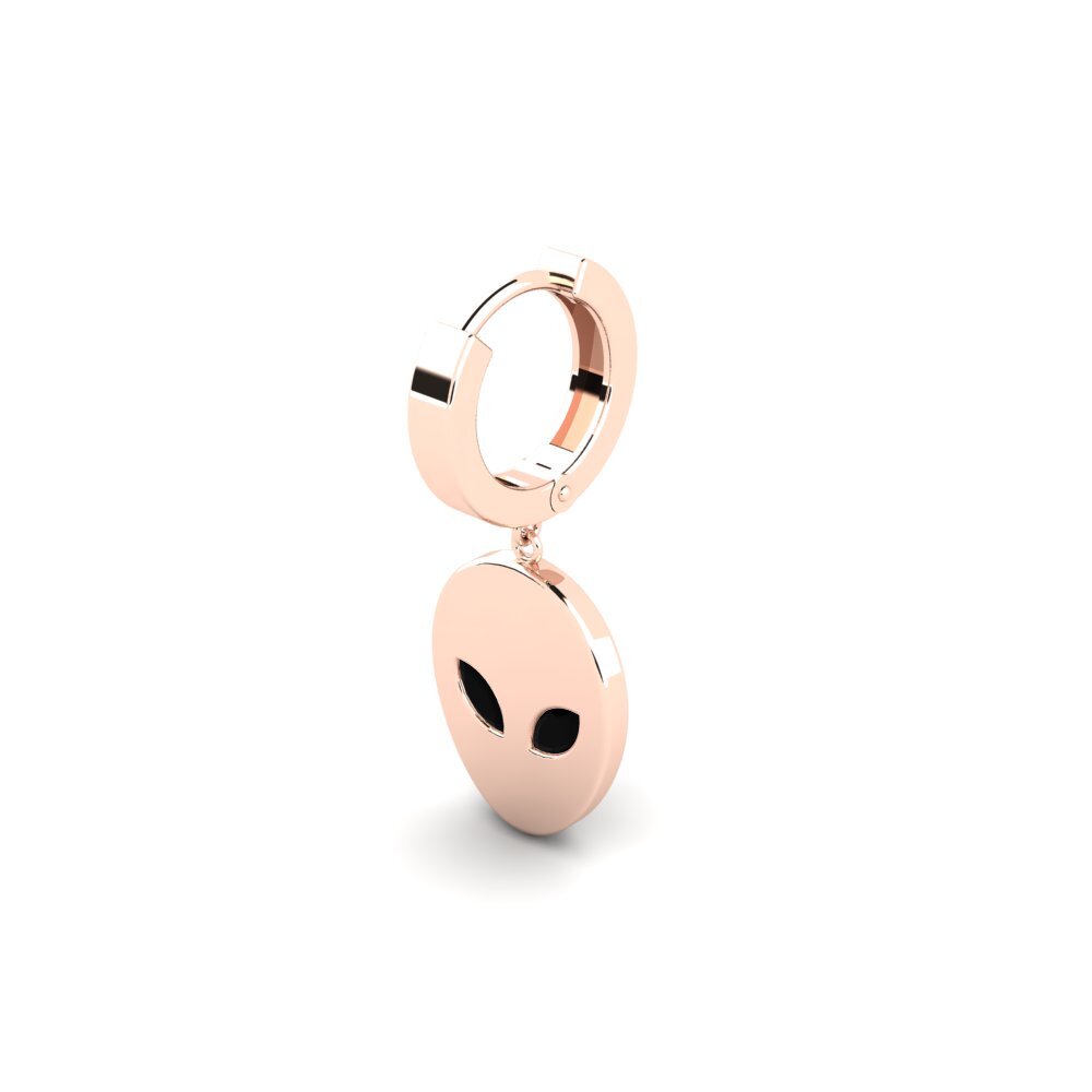 14ct Rose Gold Black Onyx Men's Earring Toes