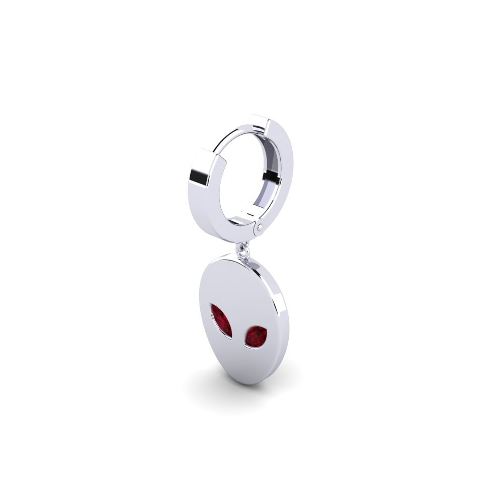 950 Platinum Ruby Men's Earring Toes