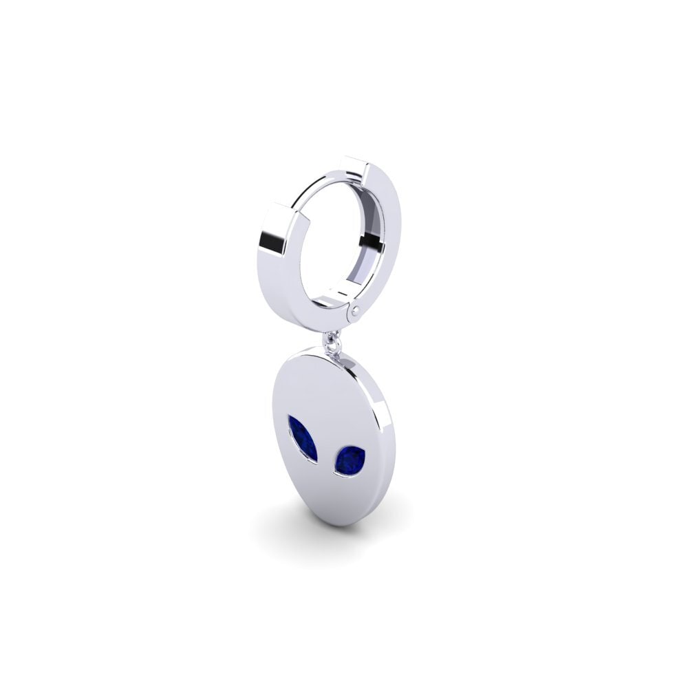 9k Oro Blanco Zafiro Pendiente para hombre Toes