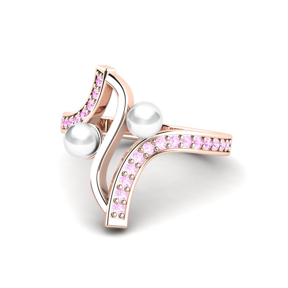 14k Oro Rosa Zafiro Rosado Anillo Toffia
