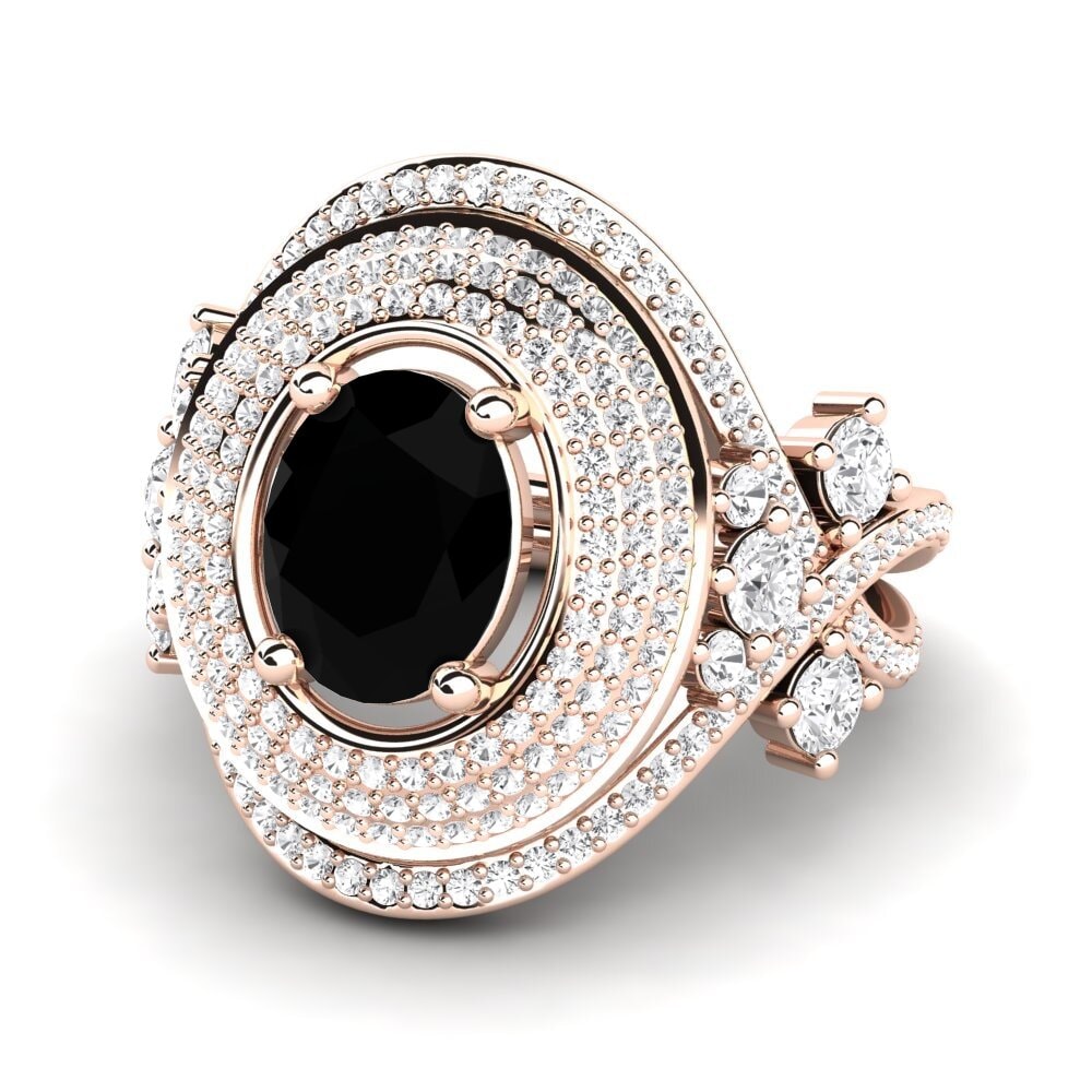 9k Rose Gold Black Onyx Ring Toinetta