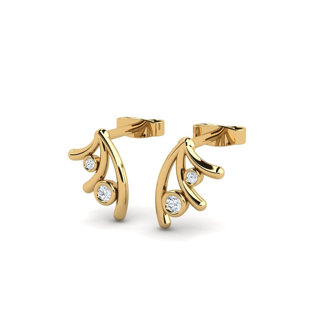 9K Geel Diamant Dames Oorbellen Toliara