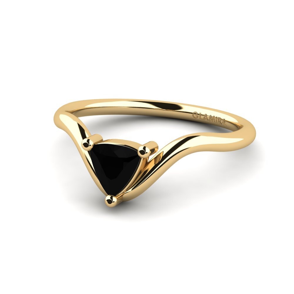 Trillion Black Sapphire Engagement Ring Tollepps