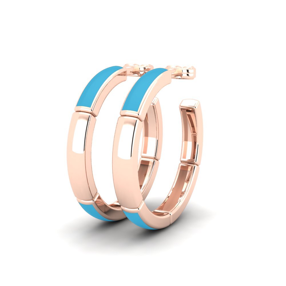 18k Oro Rosa Pendientes Tona