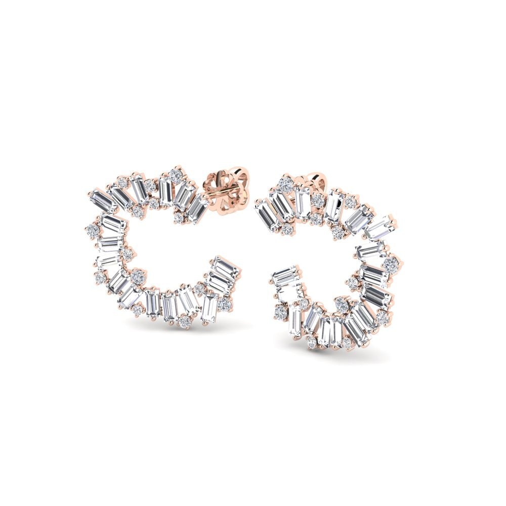 14k Oro Rosa SYLVIE Pendientes Tonne