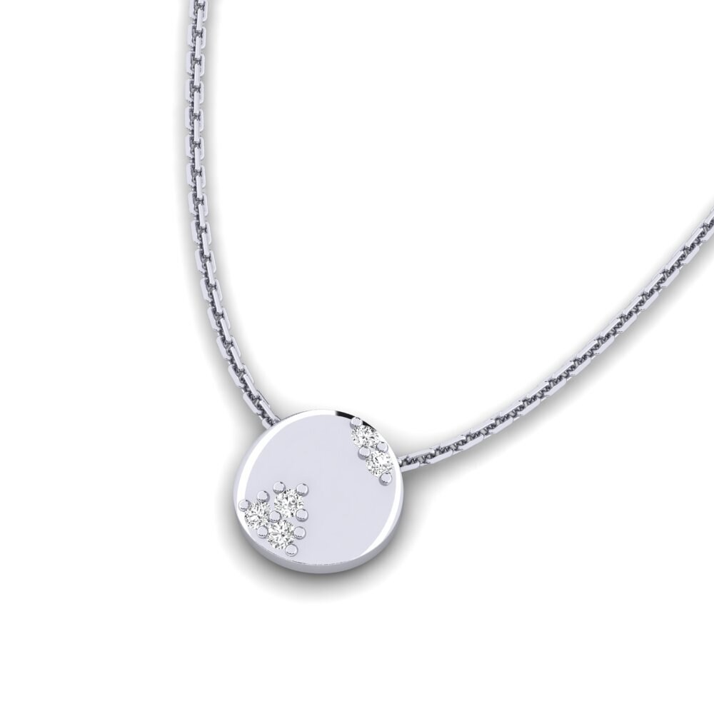 14k Oro Blanco Colgante de Mujer Topilis