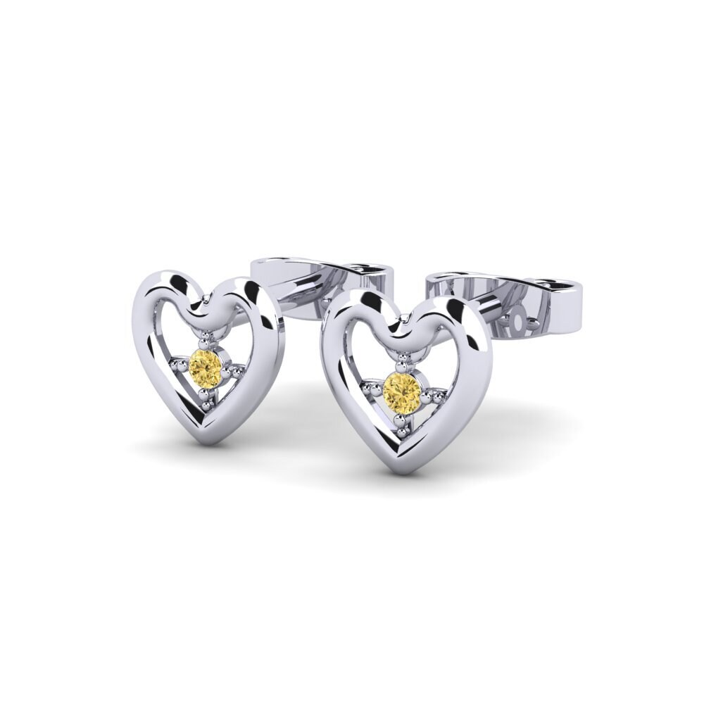 18ct White Gold Yellow Diamond Women's Earring Torcea