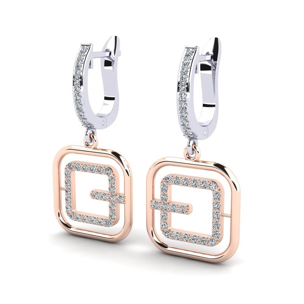9k Oro Rosa & Blanco Pendiente de mujer Torina