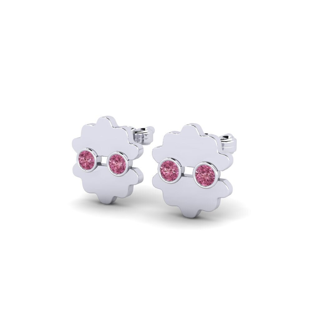 18k White Gold Rhodolite Garnet Kid's Earring Torixe