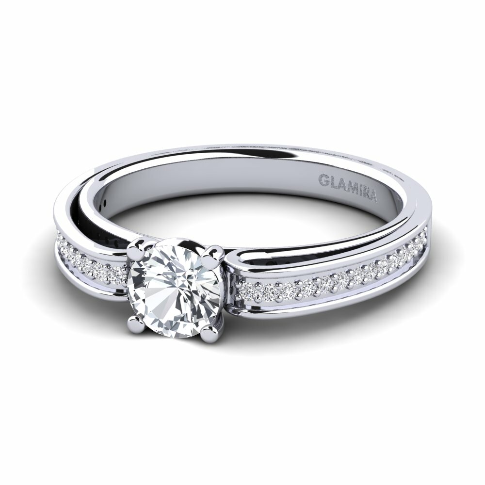 Circón Blanco Anillo de compromiso Torrone