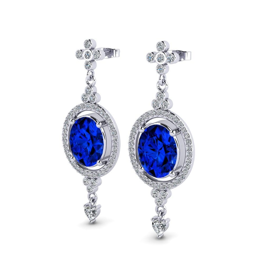 Oval Sapphire (Lab Created) Women's Earring Toshiko
