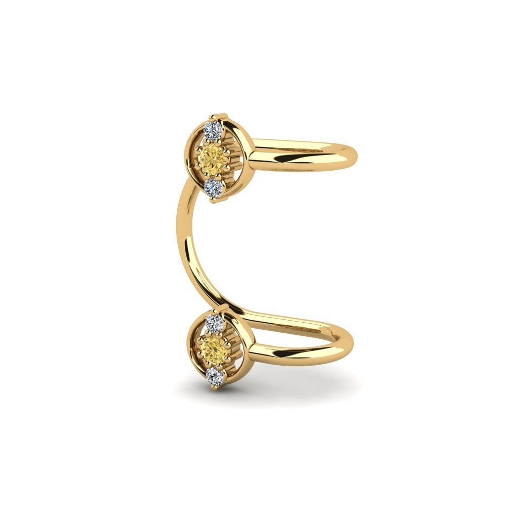 9ct Yellow Gold Yellow Diamond Women's Earring Totten