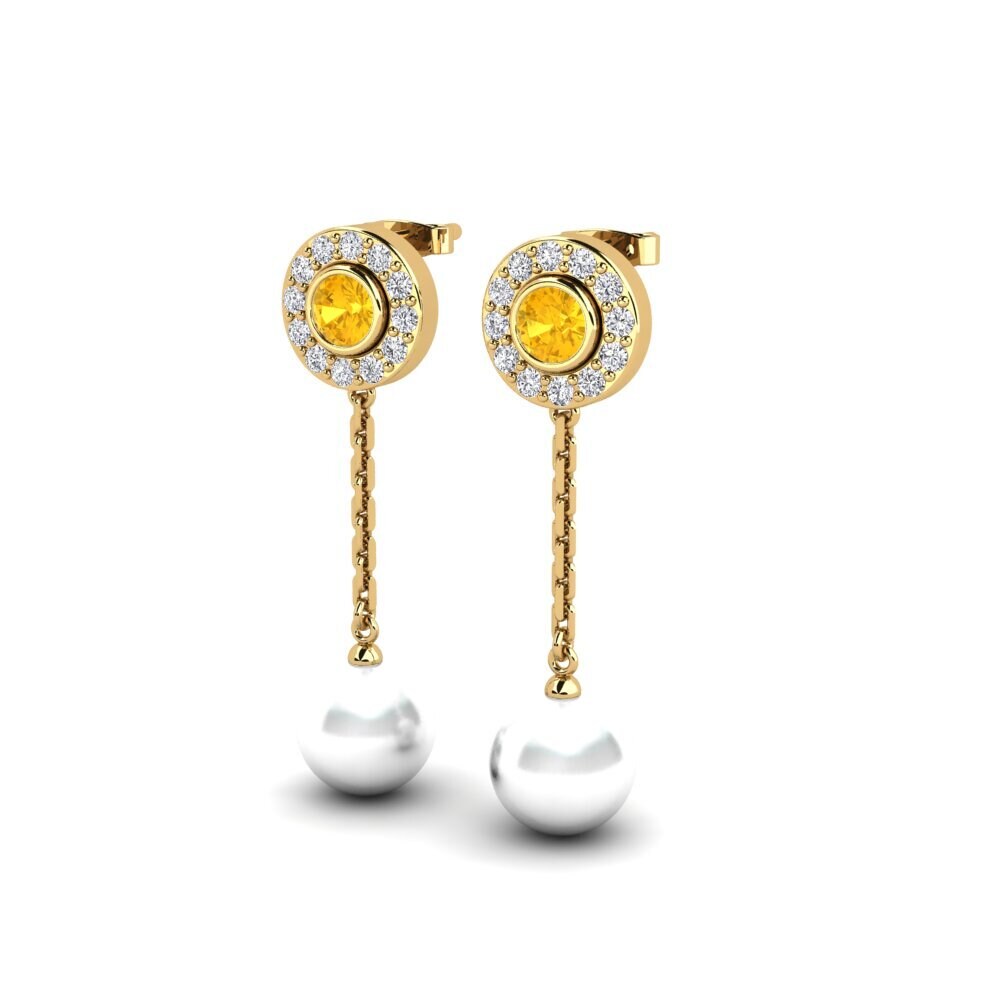 9ct Yellow Gold Citrine Women's Earring Tourisme