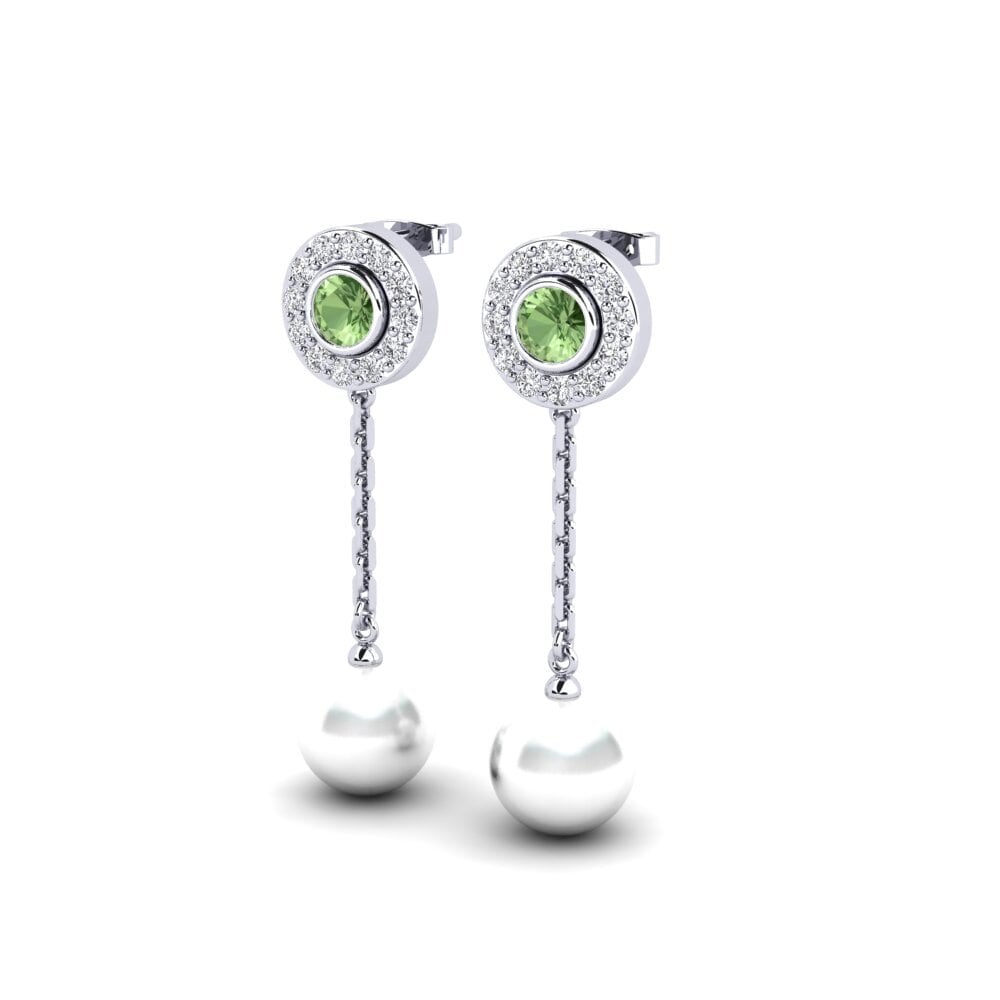 14ct White Gold Green Sapphire Women's Earring Tourisme