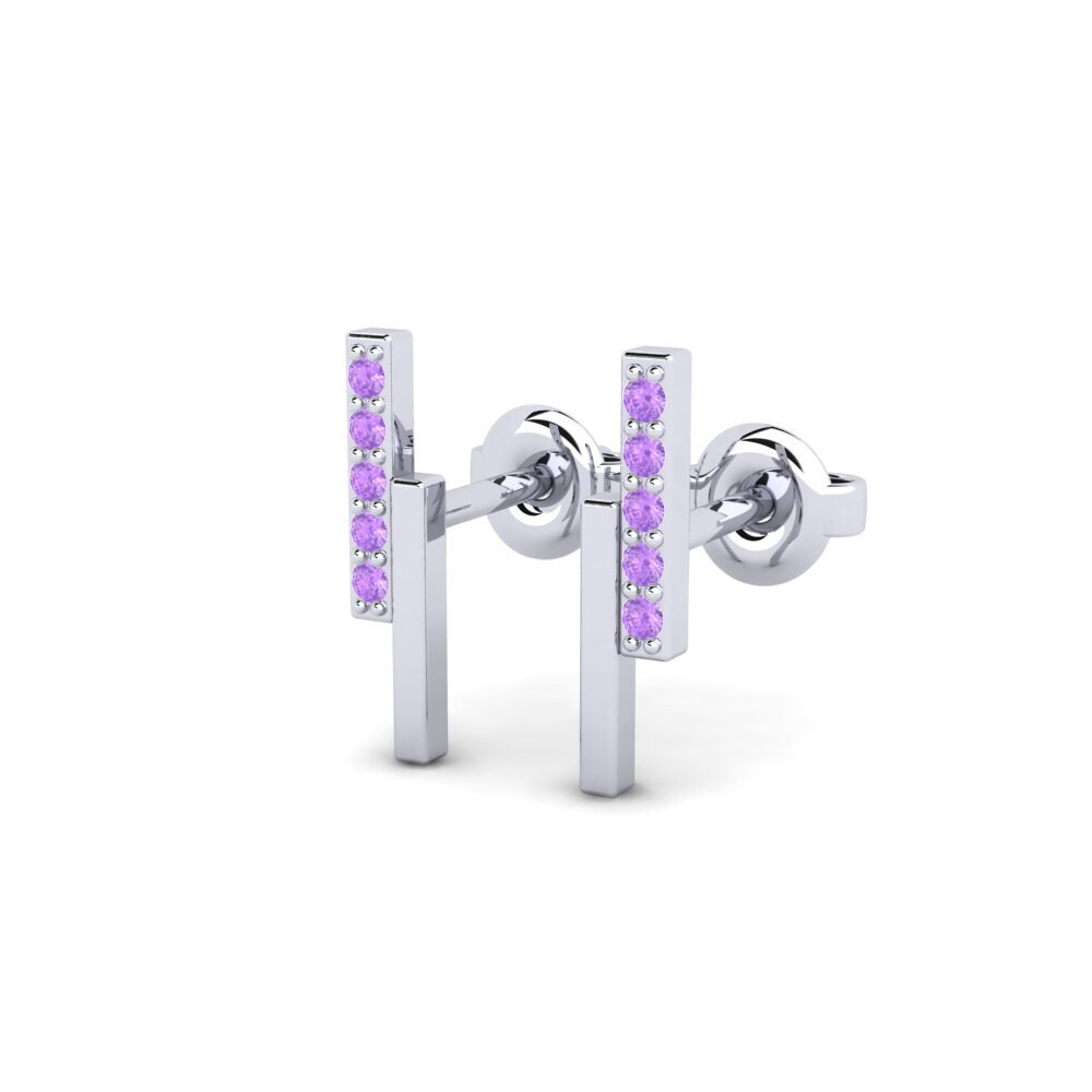 Weißgold 750 Amethyst Damen ohrring Toutp