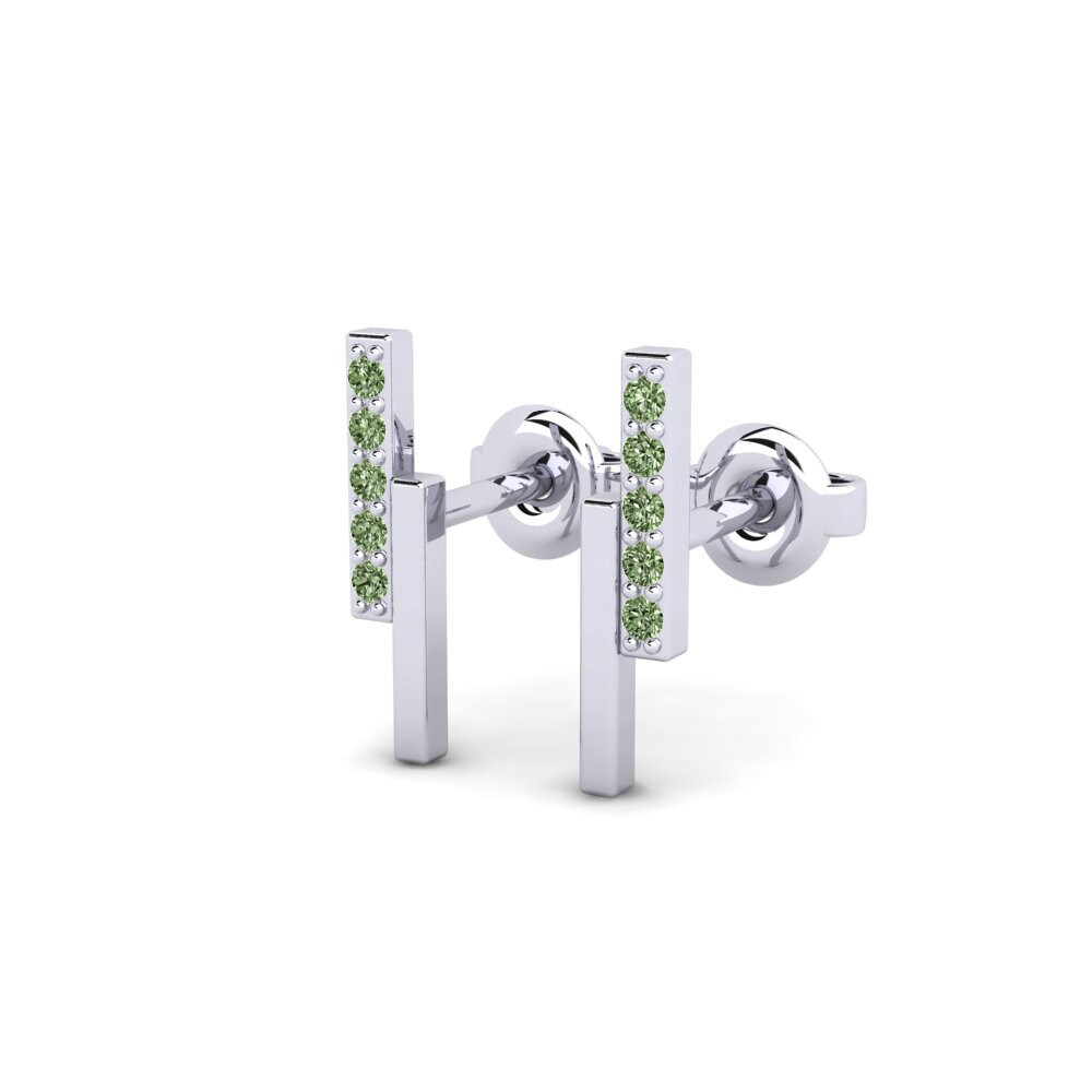 950 Platin Grüner Diamant Damen ohrring Toutp