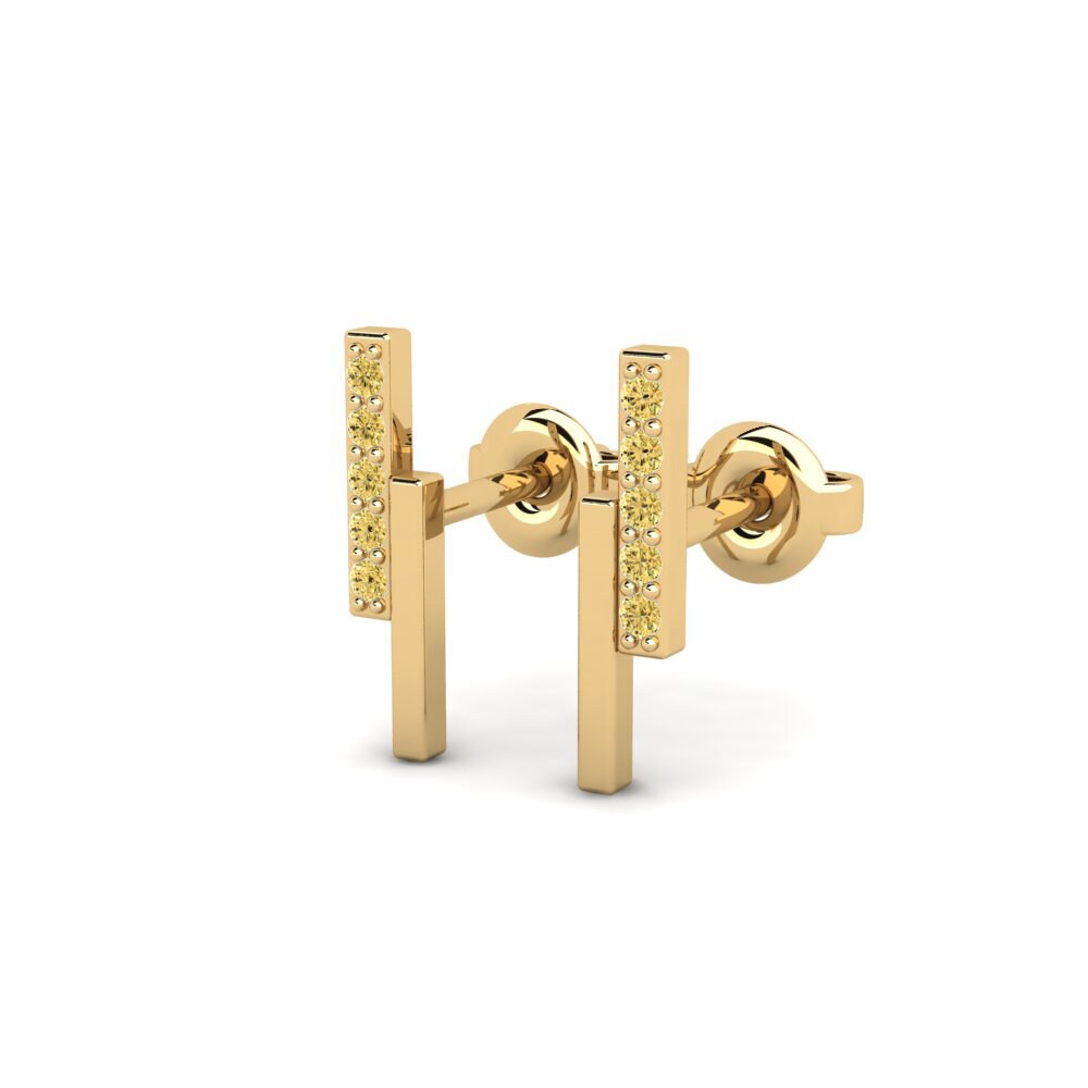 Diamante Amarillo Pendiente de mujer Toutp
