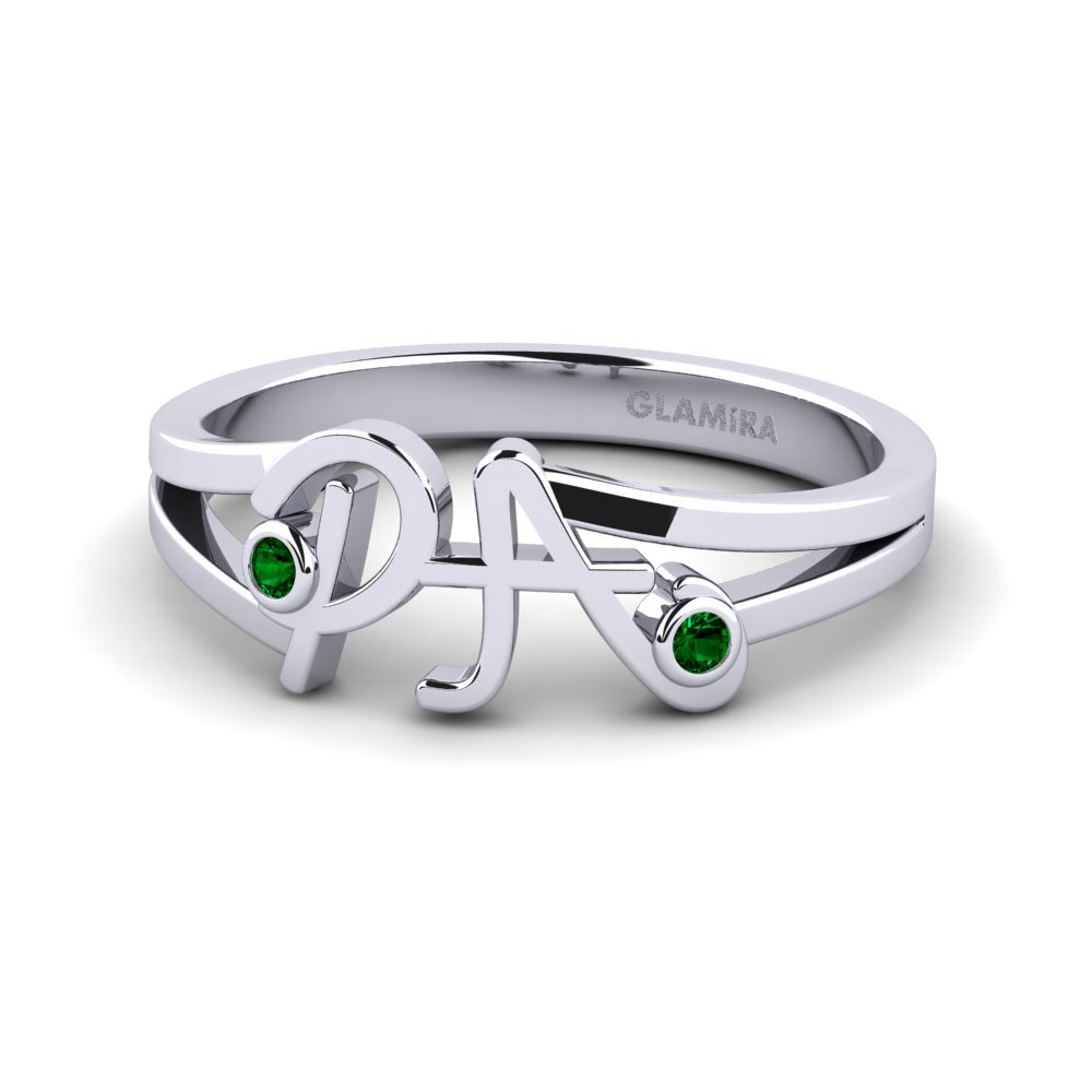 Palladium 950 Grüner Zirkonia Ringe Tova