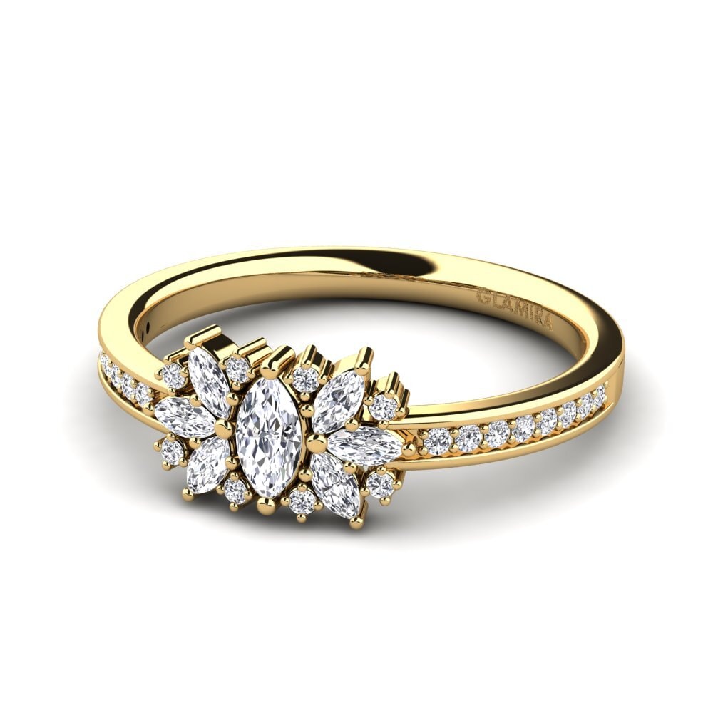 9k Oro Amarillo Anillo de compromiso Tovia