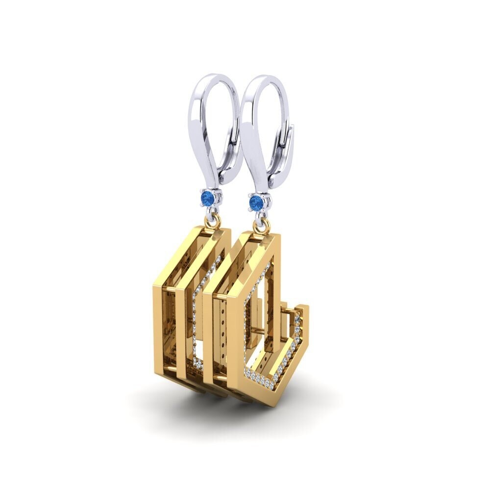 Zircônia azul escuro Brincos Feminino Tracey
