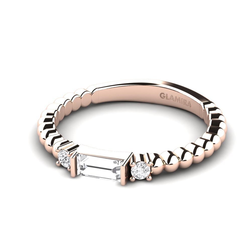 Zafiro blanco Anillo de Mujer Trainhar