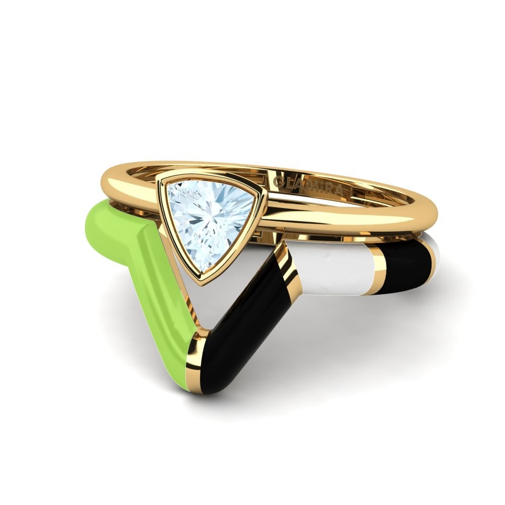 Aguamarina Anillo apilable Tranglo SET