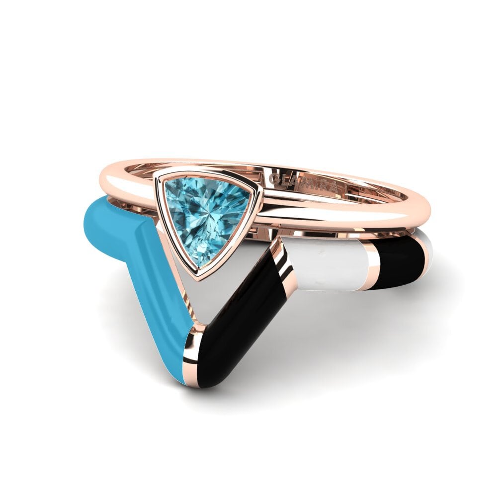 14ct Rose Gold Stackable Ring Tranglo SET