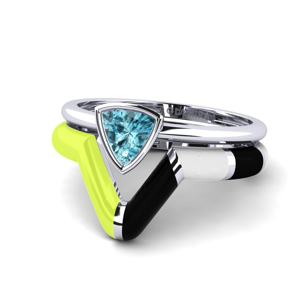 950 Palladium Stackable Ring Tranglo SET