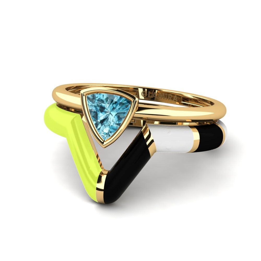 Ringe Stapelbar Blauer Zirkon