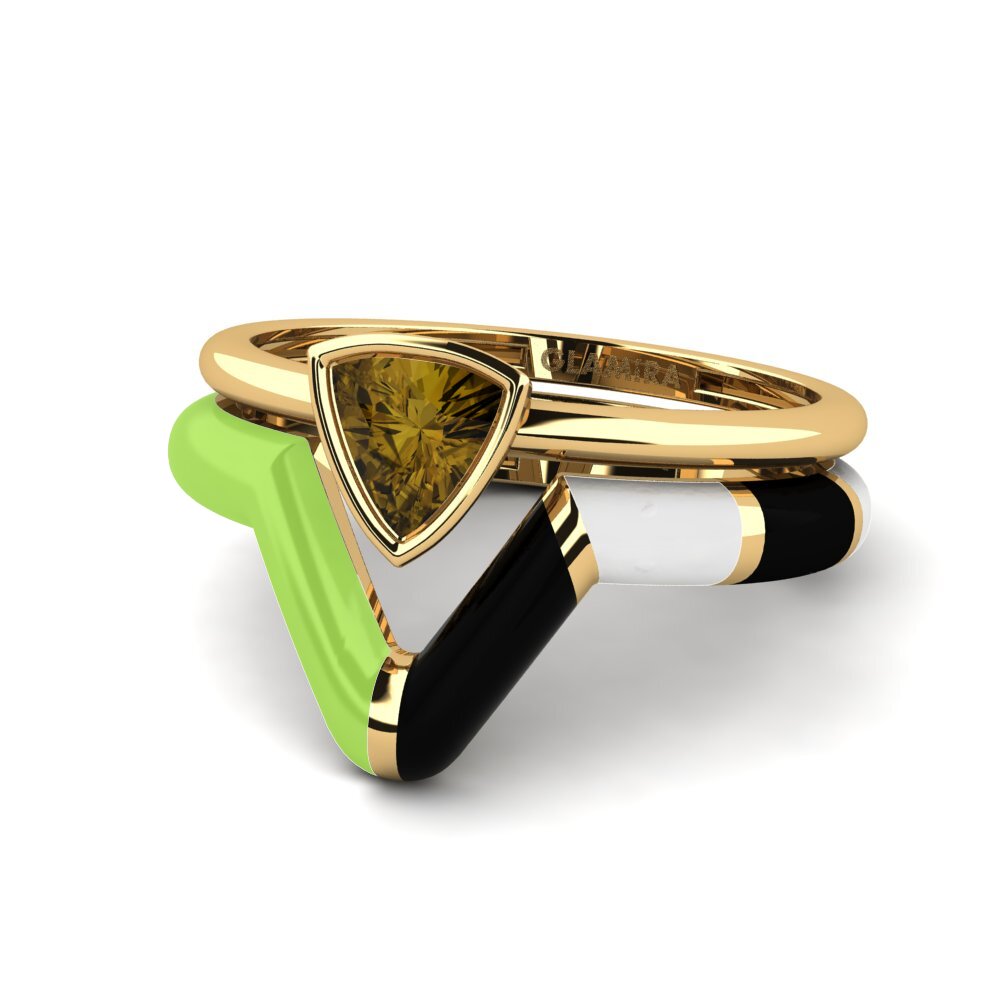 Circón Marrón Anillo apilable Tranglo SET