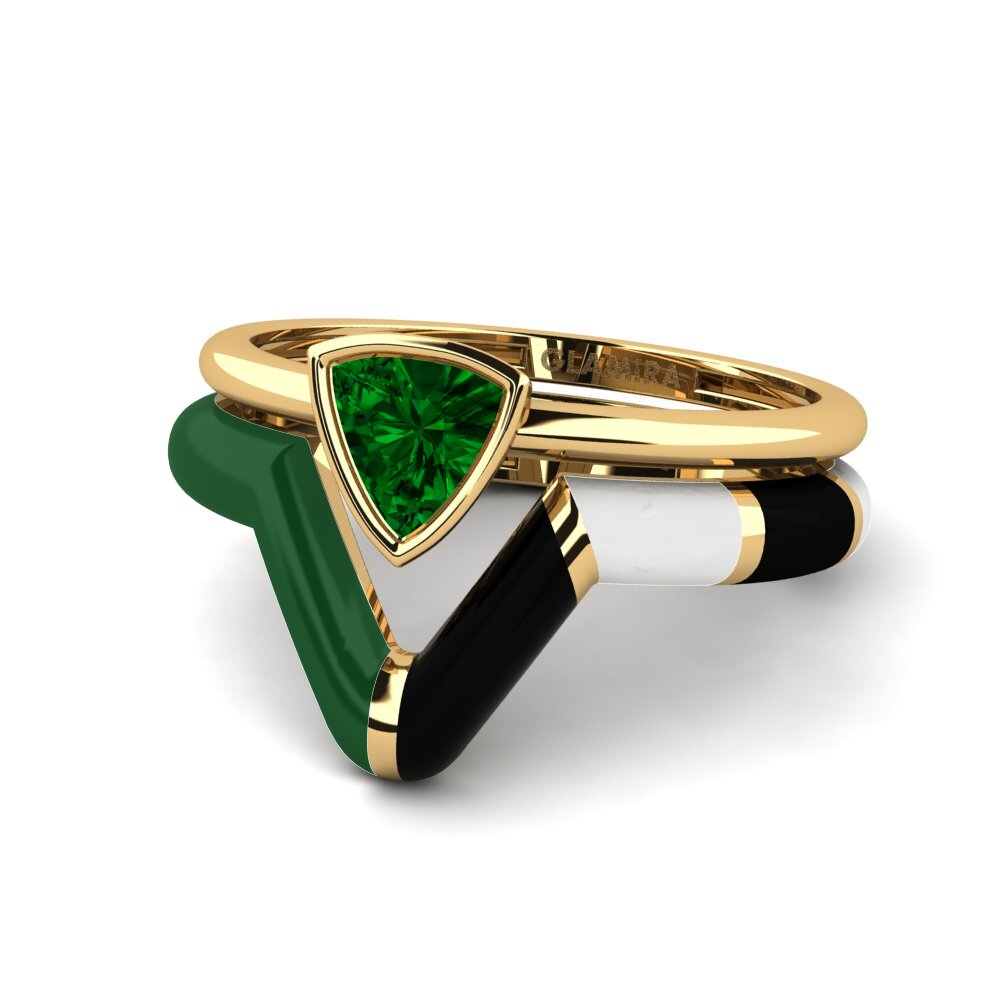 Zircone Verde Anello impilabile Tranglo SET