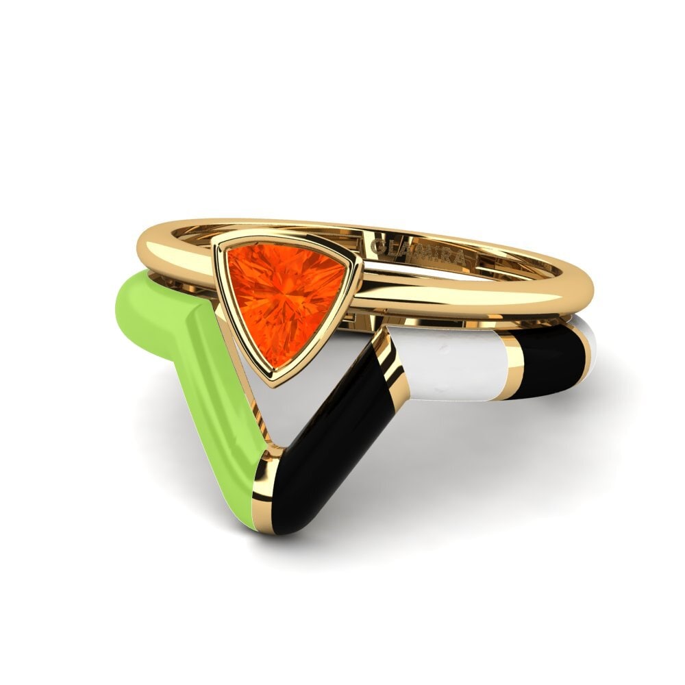 Stackable Fire-Opal Rings