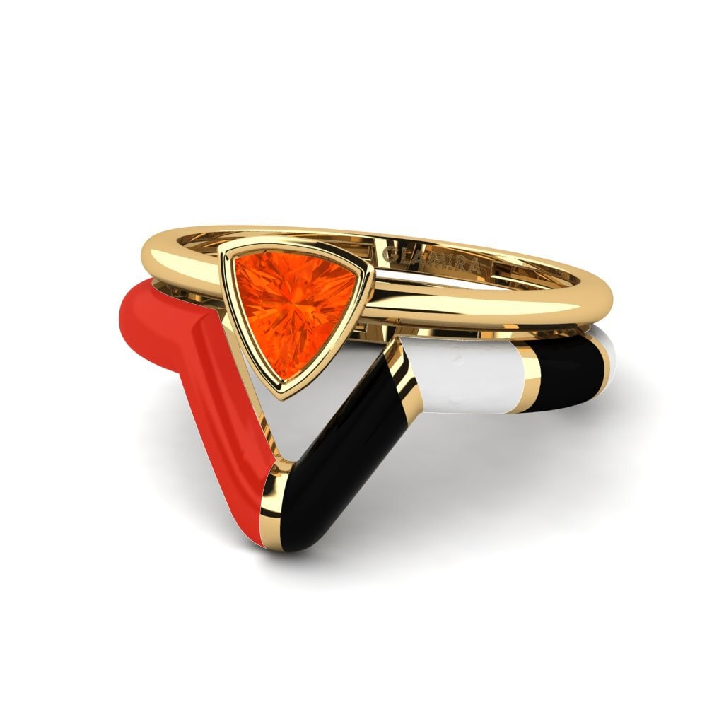 Stackable Fire-Opal Rings