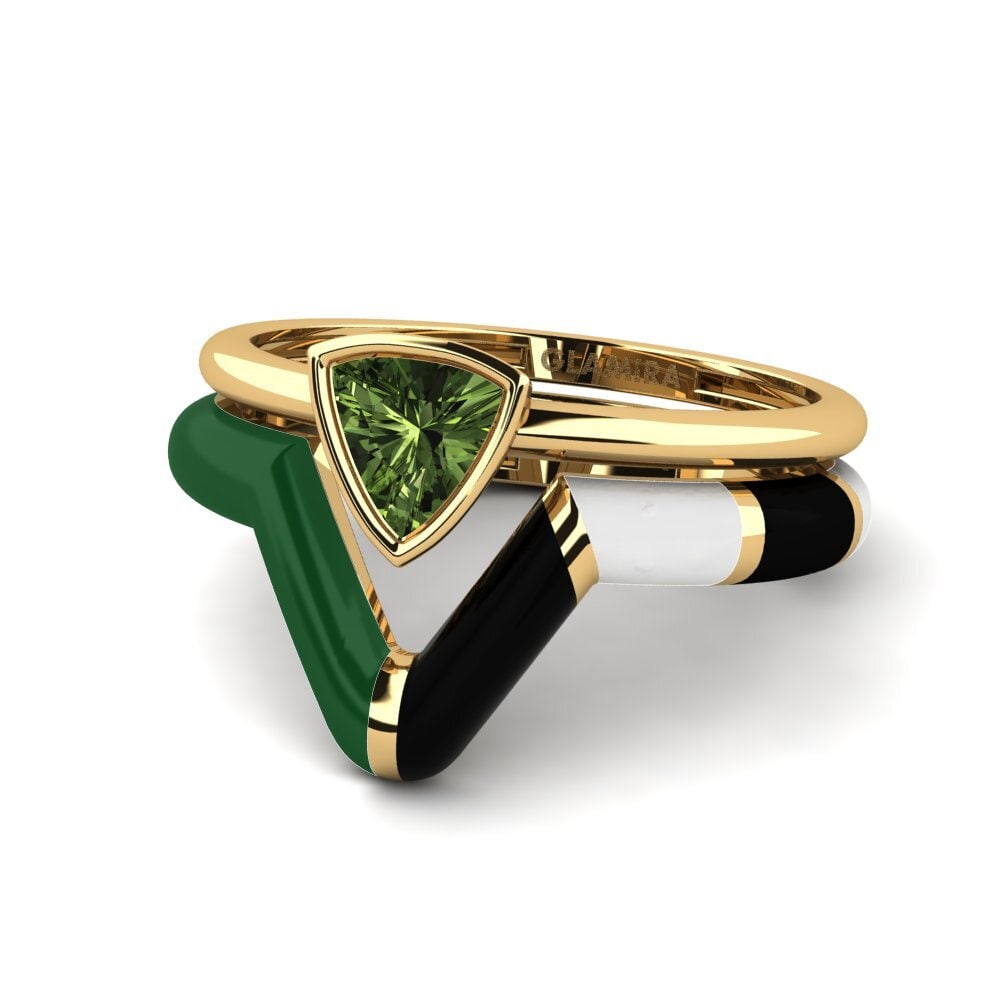 Ringe Stapelbar Grüner Saphir