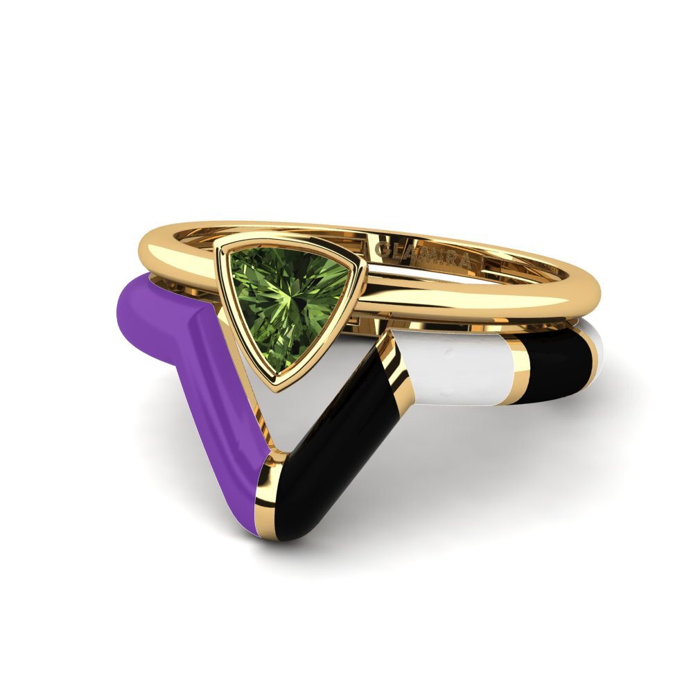 Stackable Green Sapphire Engagement Rings