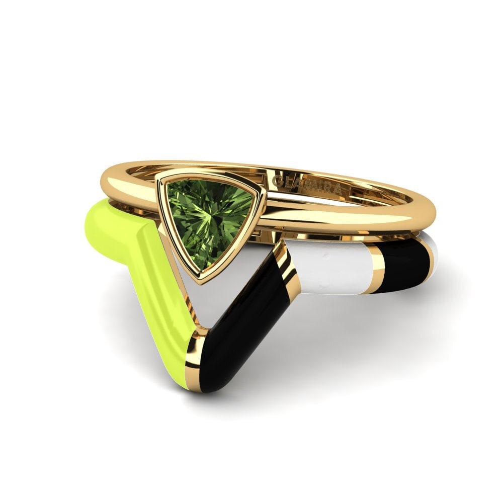 Stackable Green Sapphire Engagement Rings