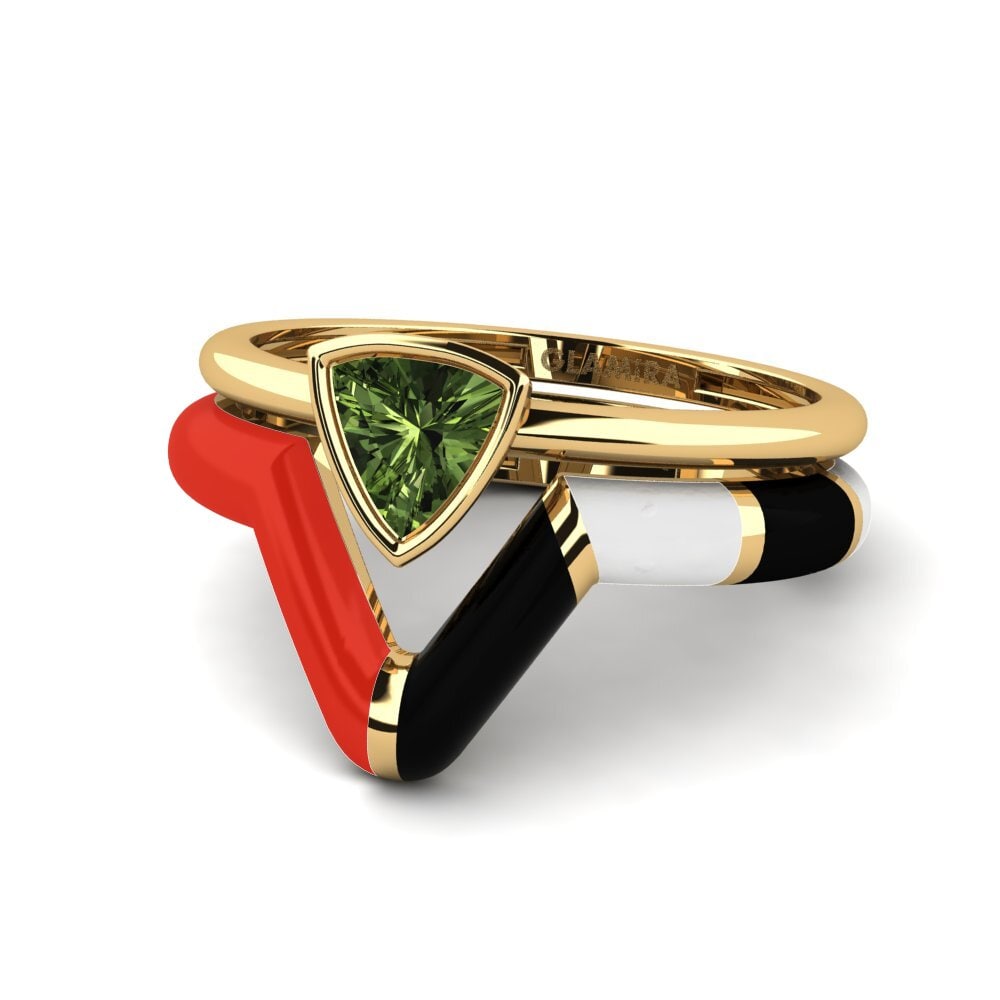 Ringe Stapelbar Grüner Saphir