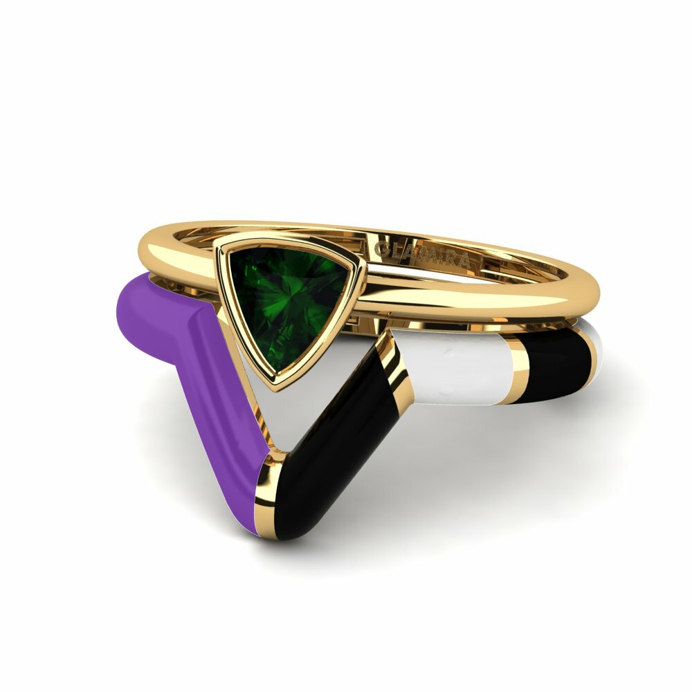 Tourmaline Verte Anneau empilable Tranglo SET