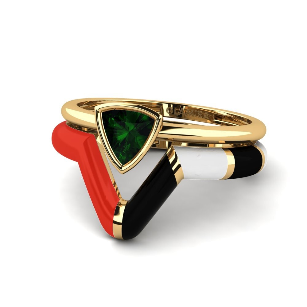 Ringe Stapelbar Grüner Turmalin
