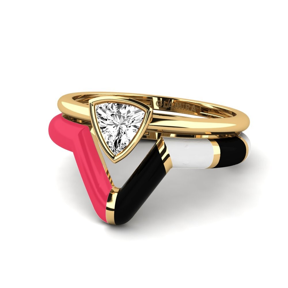 Trillón Moissanita Anillo apilable Tranglo SET