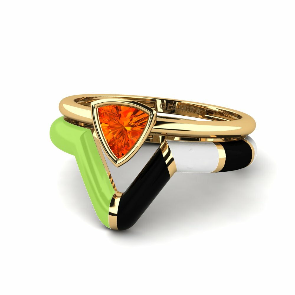 Saphir orange Anneau empilable Tranglo SET
