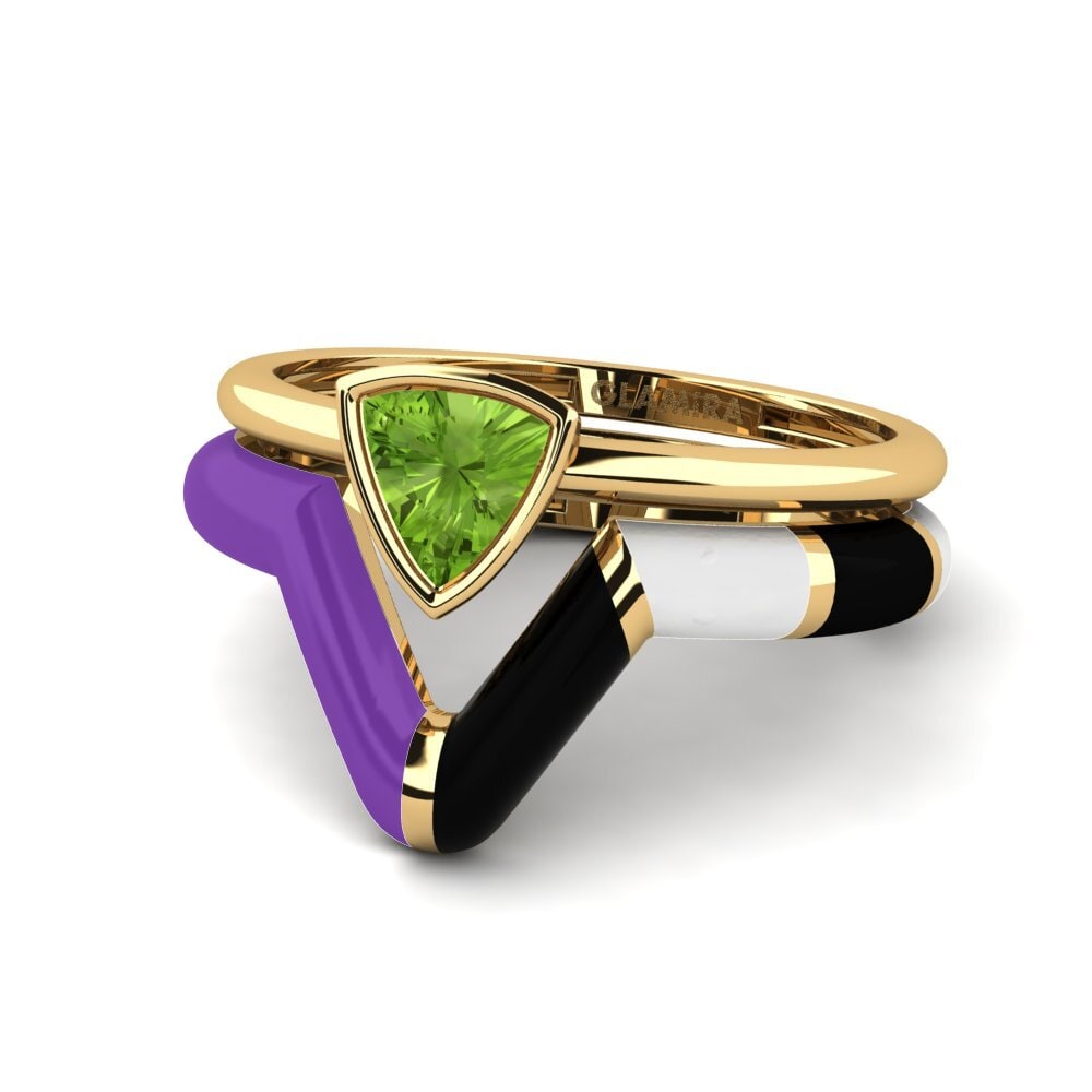 Peridoto Anillo apilable Tranglo SET