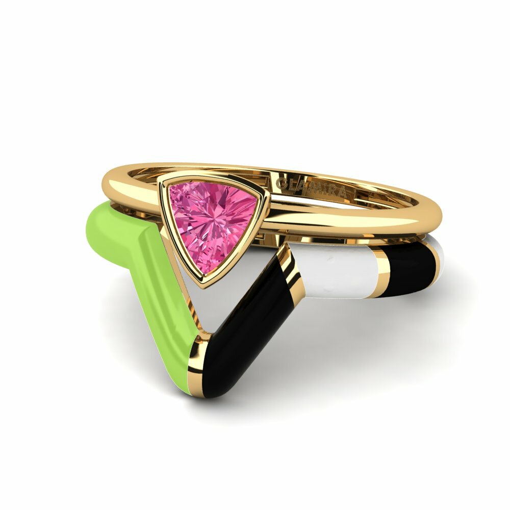 Tourmaline Rose Anneau empilable Tranglo SET