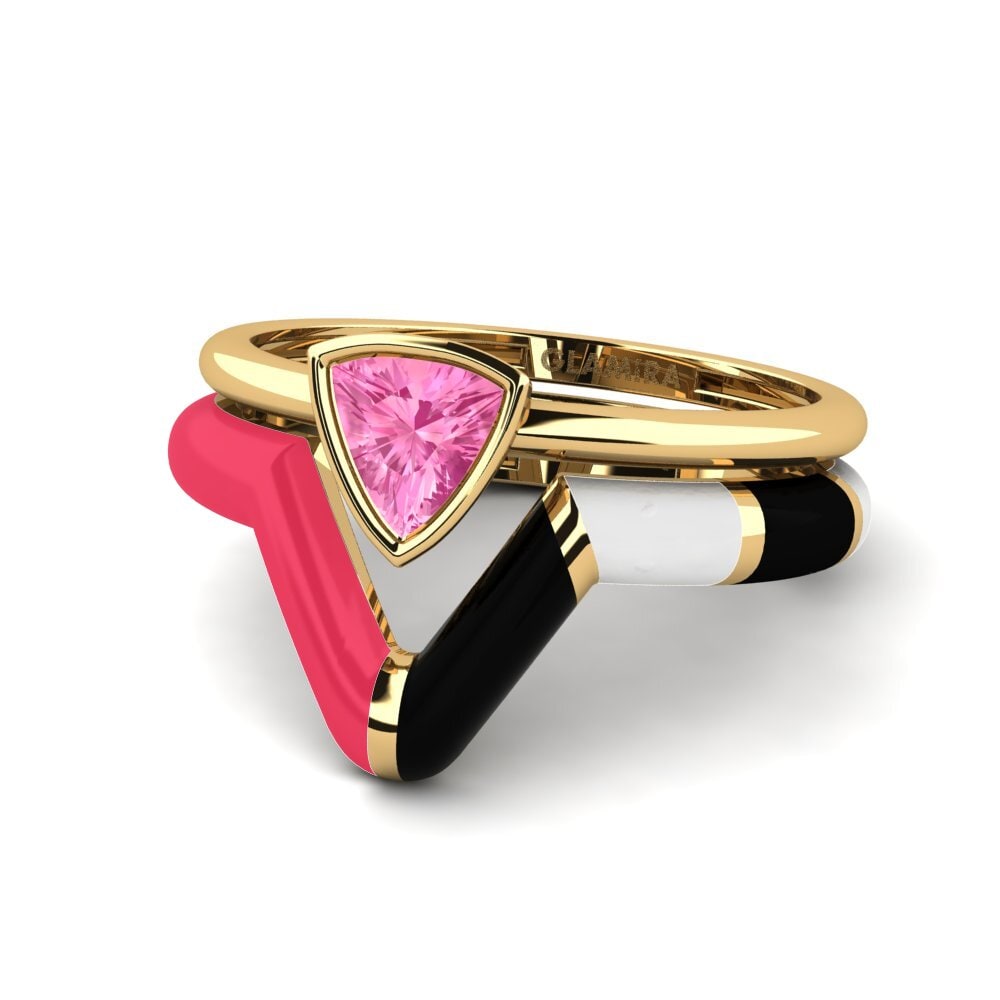 Trillion Zaffiro Rosa Anello impilabile Tranglo SET