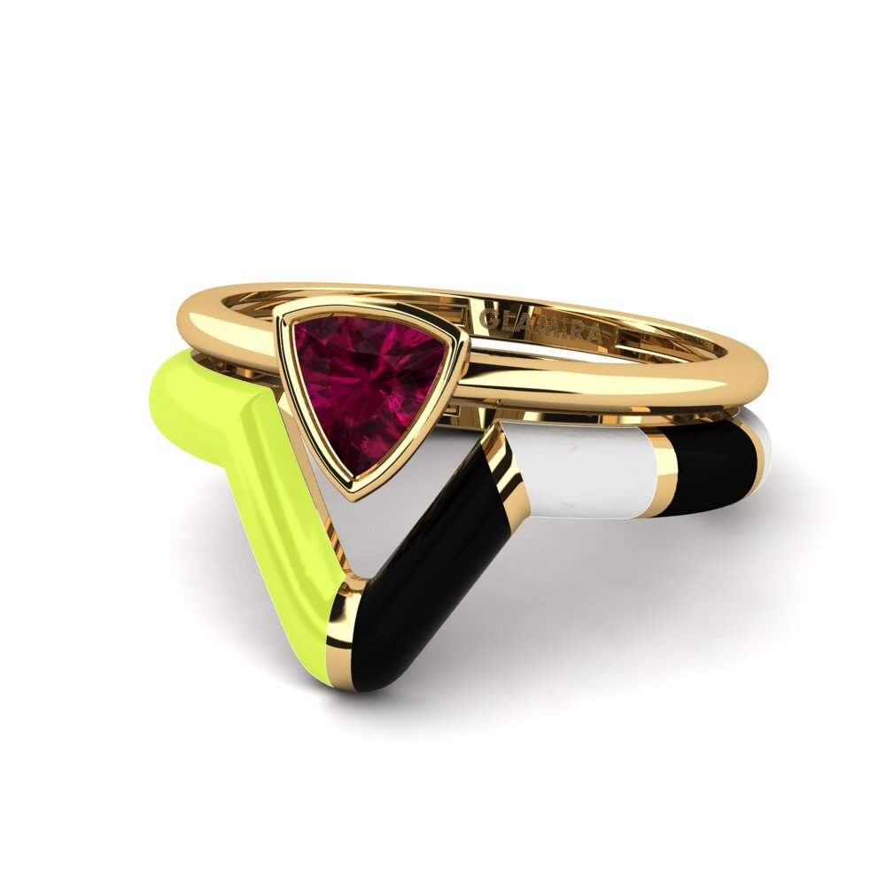 Granate Rhodolite Anillo apilable Tranglo SET