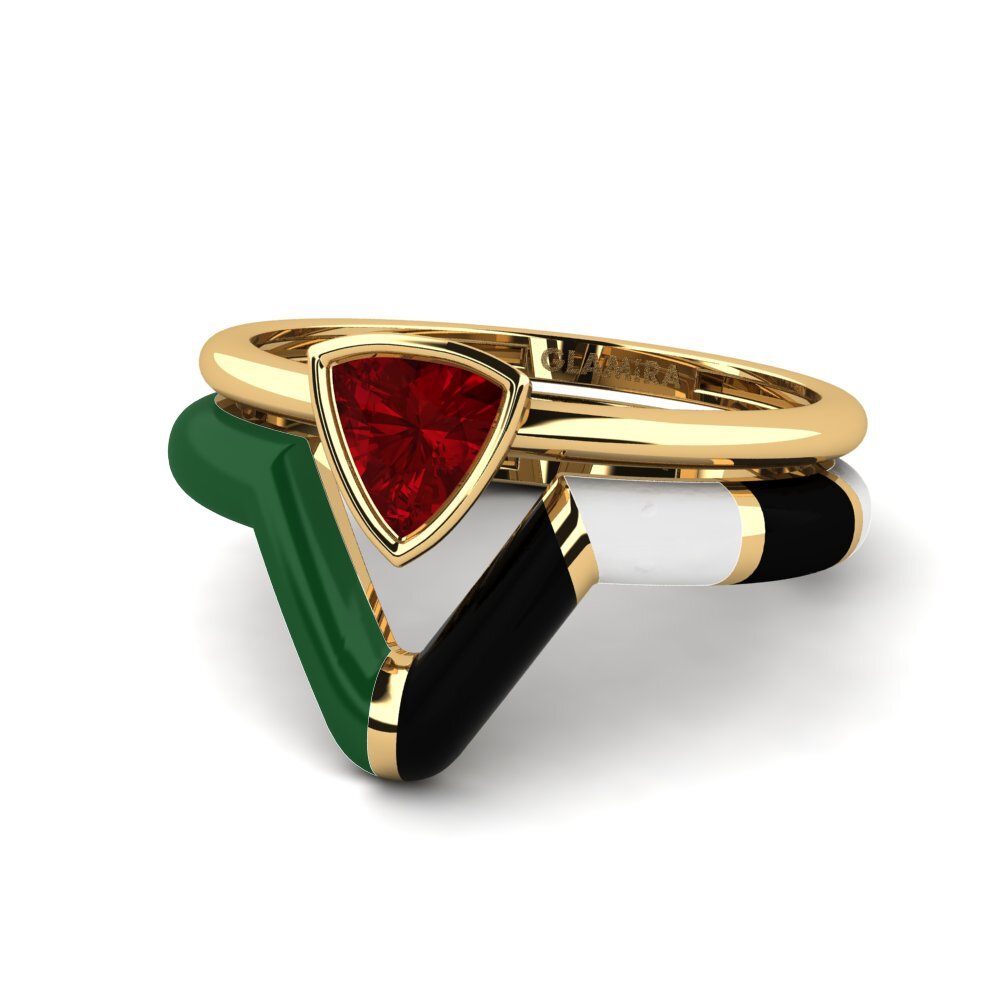 Circonita Roja Anillo apilable Tranglo SET